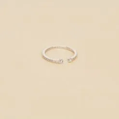 AGATHA FR Bague Fine UNIQUE - Cristal / Argenté