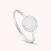 AGATHA FR Bague Fine MOONNACRE - Nacre / Argenté -Anneau Soldes 02220484 861 52 01