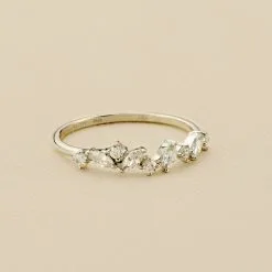 AGATHA FR Bague Fine PLEIADES - Cristal / Argenté