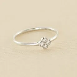 AGATHA FR Bague Fine BELOVED - Cristal / Argenté