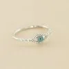 AGATHA FR Bague Fine LUCKY EYE - Turquoise / Argenté -Anneau Soldes 02220492 650 52 01