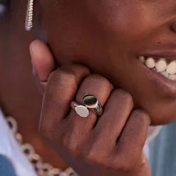 AGATHA FR Bague Large CALIN - Argenté -Anneau Soldes 02220499 050 TU M1