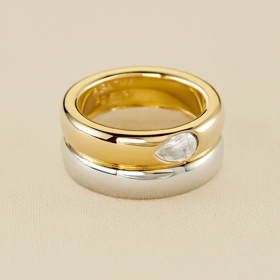 AGATHA FR Bague Large DUA - Argenté / Doré 3 AGATHA FR Bague Large DUA - Argenté / Doré