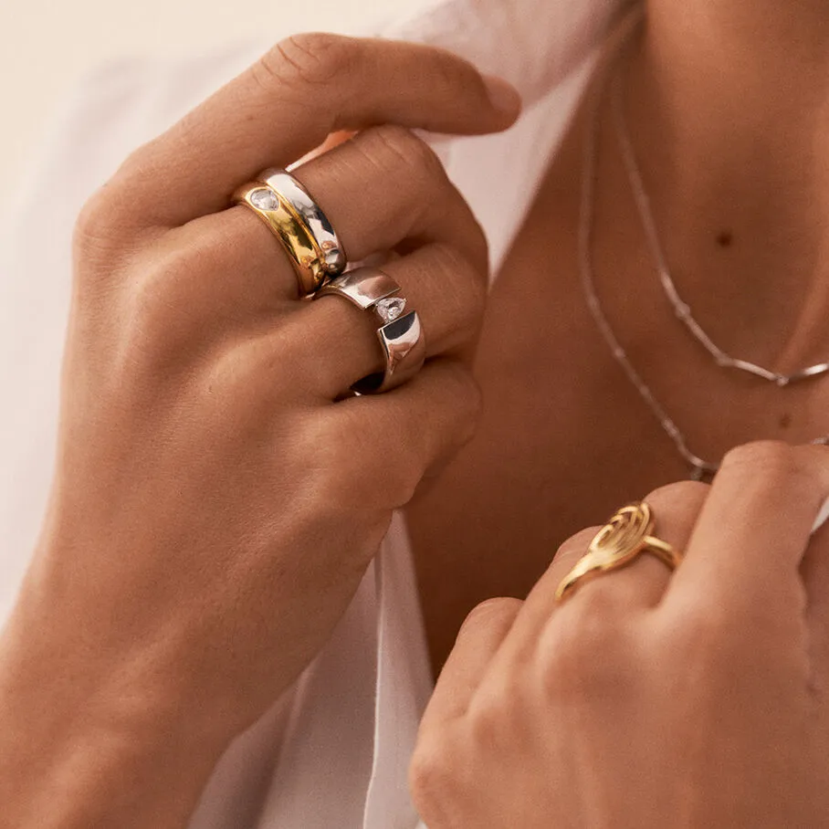 AGATHA FR Bague Large DUA - Argenté / Doré 4 AGATHA FR Bague Large DUA - Argenté / Doré – Image 2