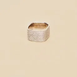 AGATHA FR Bague Large SISSI - Cristal / Argenté