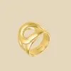 AGATHA FR Bague Large CURVE - Doré -Anneau Soldes 02240258 157 52 01