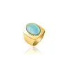 AGATHA FR Bague Large ALOHA - Amazonite -Anneau Soldes 02240460 148 52 01