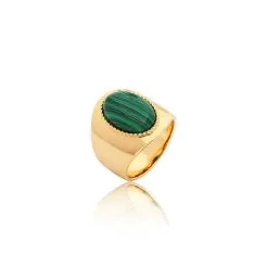 AGATHA FR Bague Large ALOHA - Malachite
