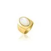 AGATHA FR Bague Large ALOHA - Nacre / Doré -Anneau Soldes 02240460 831 52 01