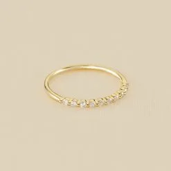 AGATHA FR Bague Fine BELOVED - Cristal / Doré