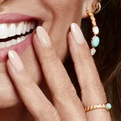 AGATHA FR Bague Fine ARLEQUIN - Orange / Doré -Anneau Soldes 02280245 279 MM M2