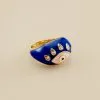 AGATHA FR Bague Large CYCLADES - Bleu / Doré -Anneau Soldes 02280248 109 52 01