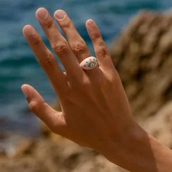 AGATHA FR Bague Large CYCLADES - Rose Pâle/ Doré -Anneau Soldes 02280248 895 52 M2