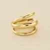 AGATHA FR Bague Large TRIJONC - Doré -Anneau Soldes 02290003 157 52 01