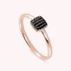 AGATHA FR Bague Fine GLORIA - Noir / Rose -Anneau Soldes 02290020 970 52 01