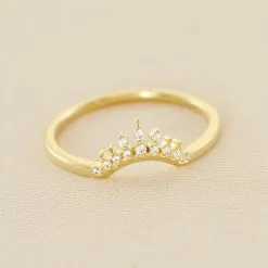 AGATHA FR Bague Fine LUCKY EYE - Cristal / Doré