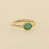 AGATHA FR Bague Fine ATMA - Amazonite/ Jaune -Anneau Soldes 02290030 780 52 01