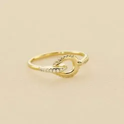 AGATHA FR Bague Fine GEMINI - Cristal / Doré