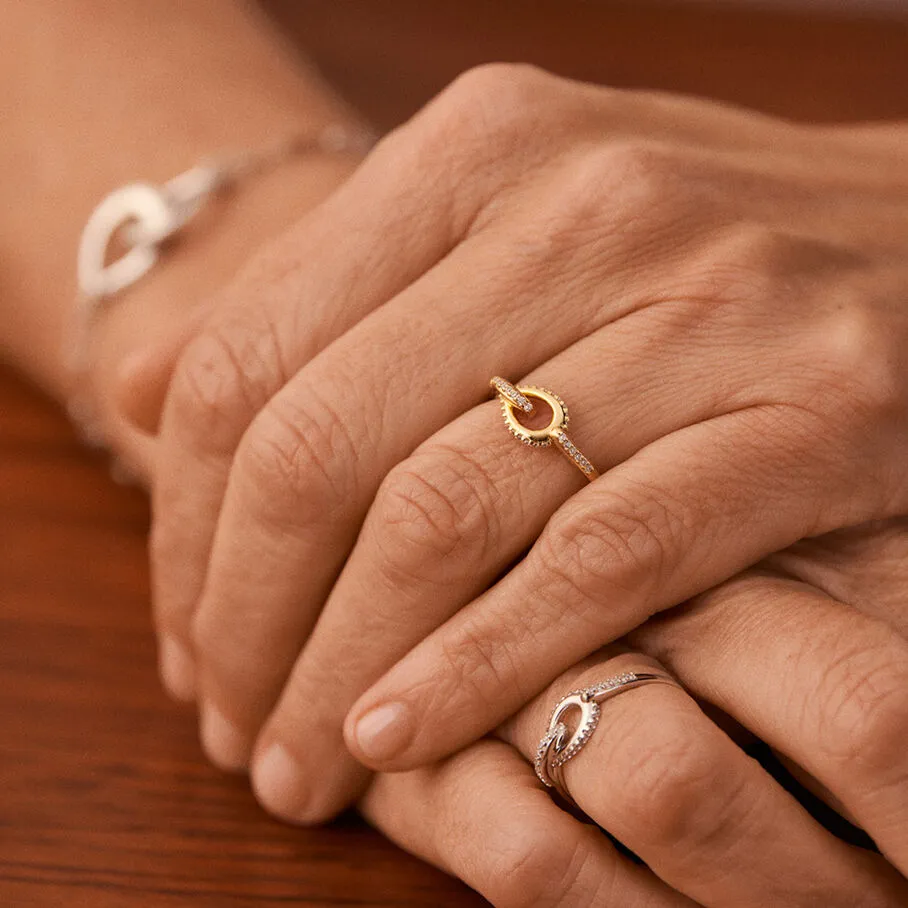 AGATHA FR Bague Fine GEMINI - Cristal / Doré 4 AGATHA FR Bague Fine GEMINI - Cristal / Doré – Image 2