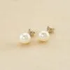 AGATHA FR Boucles D'oreilles Puces PERL - Perle / Argenté -Anneau Soldes 02320496 293 TU 01
