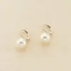 AGATHA FR Boucles D'oreilles Pendantes PEARLY - Perle / Argenté -Anneau Soldes 02320512 293 TU 01