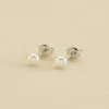 AGATHA FR Boucles D'oreilles Puces MINIPERL - Perle / Argenté -Anneau Soldes 02320519 293 TU 01