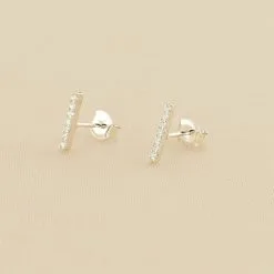 AGATHA FR Boucles D'oreilles Puces BARSHINE - Cristal / Argenté