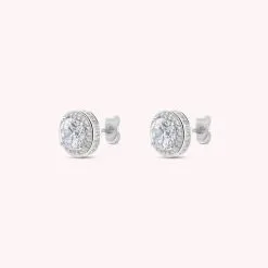 AGATHA FR Boucles D'oreilles Puces IMPERIAL - Cristal / Argenté