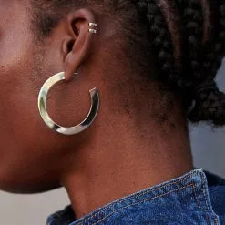 AGATHA FR Créoles LINES - Argenté -Anneau Soldes 02320817 050 TU M2