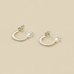 AGATHA FR Créoles SNAKY - Cristal / Argenté