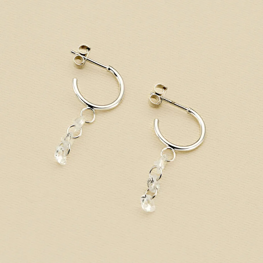 AGATHA FR Créoles PETILLE - Cristal / Argenté 3 AGATHA FR Créoles PETILLE - Cristal / Argenté