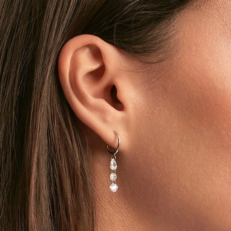 AGATHA FR Créoles PETILLE - Cristal / Argenté 4 AGATHA FR Créoles PETILLE - Cristal / Argenté – Image 2