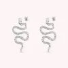 AGATHA FR Boucles D'oreilles Pendantes SNAKY - Cristal / Argenté -Anneau Soldes 02321231 136 TU 01