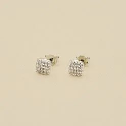 AGATHA FR Boucles D'oreilles Puces GLORIA - Cristal / Argenté