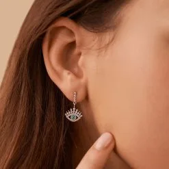 AGATHA FR Boucles D'oreilles Pendantes LUCKY EYE - Turquoise / Argenté 5 AGATHA FR Boucles D'oreilles Pendantes LUCKY EYE - Turquoise / Argenté -Anneau Soldes 02321270 650 TU M1