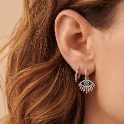 AGATHA FR Créoles GEMINI - Cristal / Argenté -Anneau Soldes 02321275 136 TU M2