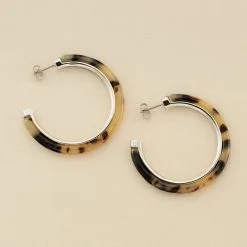 AGATHA FR Créoles BOUCLE - Noir / Argenté