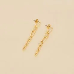 AGATHA FR Boucles D'oreilles Pendantes CHAIN - Doré