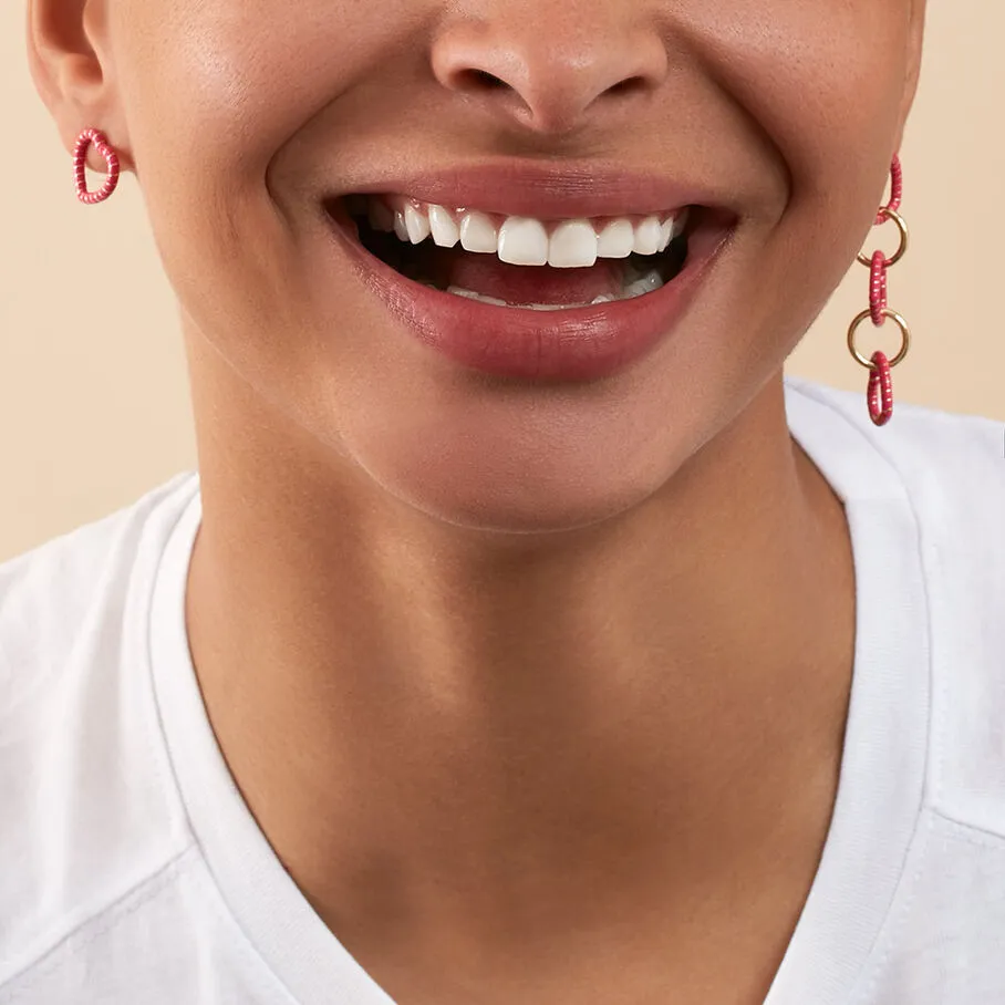 AGATHA FR Boucles D'oreilles Pendantes SESHA - Rose / Doré 5 AGATHA FR Boucles D'oreilles Pendantes SESHA - Rose / Doré – Image 3