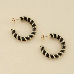 AGATHA FR Créoles SESHA - Noir / Doré