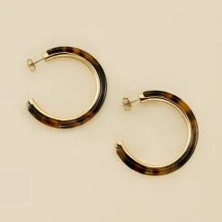 AGATHA FR Créoles BOUCLE - Ecaille / Doré