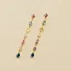 AGATHA FR Boucles D'oreilles Pendantes CASCADA - Multicolore / Doré -Anneau Soldes 02380150 256 TU 01