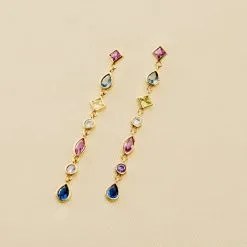 AGATHA FR Boucles D'oreilles Pendantes CASCADA - Multicolore / Doré