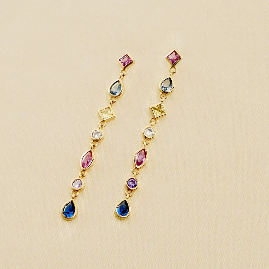 AGATHA FR Boucles D'oreilles Pendantes CASCADA - Multicolore / Doré 3 AGATHA FR Boucles D'oreilles Pendantes CASCADA - Multicolore / Doré