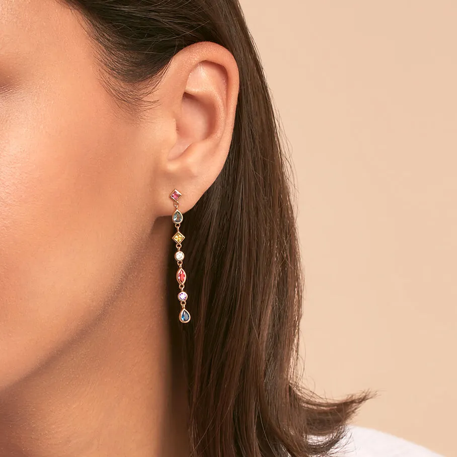 AGATHA FR Boucles D'oreilles Pendantes CASCADA - Multicolore / Doré 4 AGATHA FR Boucles D'oreilles Pendantes CASCADA - Multicolore / Doré – Image 2