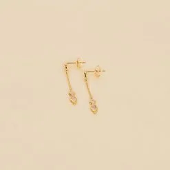 AGATHA FR Boucles D'oreilles Pendantes ARISTA - Cristal / Doré