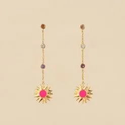 AGATHA FR Boucles D'oreilles Pendantes RODEO - Multicolore / Doré