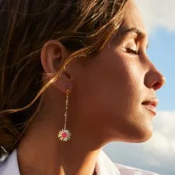 AGATHA FR Boucles D'oreilles Pendantes RODEO - Multicolore / Doré -Anneau Soldes 02380431 256 TU M1