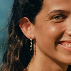 AGATHA FR Boucles D'oreilles Pendantes CYCLADES - Turquoise / Doré 7 AGATHA FR Boucles D'oreilles Pendantes CYCLADES - Turquoise / Doré -Anneau Soldes 02381227 731 TU M2