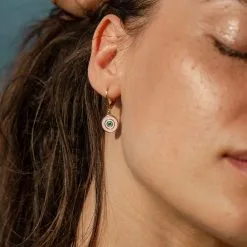 AGATHA FR Boucles D'oreilles Pendantes CYCLADES - Rose Pâle/ Doré -Anneau Soldes 02381228 895 TU M2